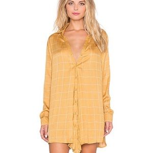 Knot Sisters Mustard Plaid Dress